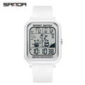 Sanda 6120 Top Brand Digital Men Watch TPU Strap 5 ATM Fashion Sport Multiple Time Zone Quartz Watches Shock Resistant